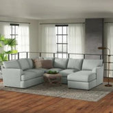 Trueliving Modern Dark Six Seater Sofa Linen Finish (H 36" x W 80" x D 34")+(H 33" x W 60" x D 35")+(H 30'' x W 31'' x D 30'')